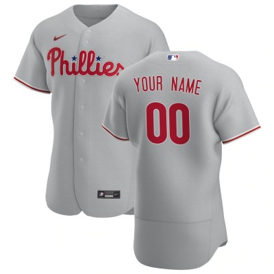 Philadelphia Phillies Custom Men's Nike Gray Road 2020 Authentic Player MLB Jersey